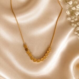Gold crescent necklace
