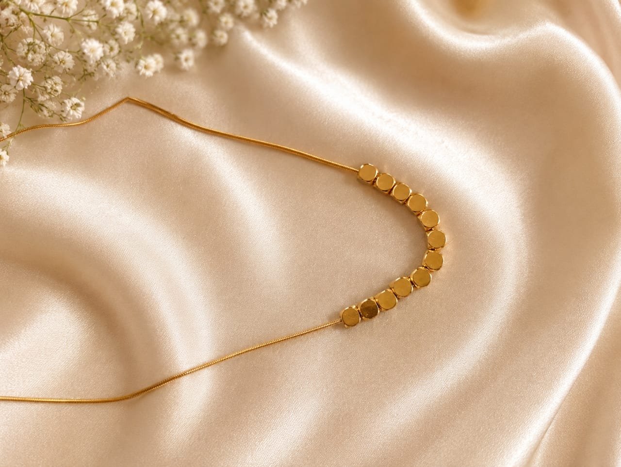 Gold crescent necklace