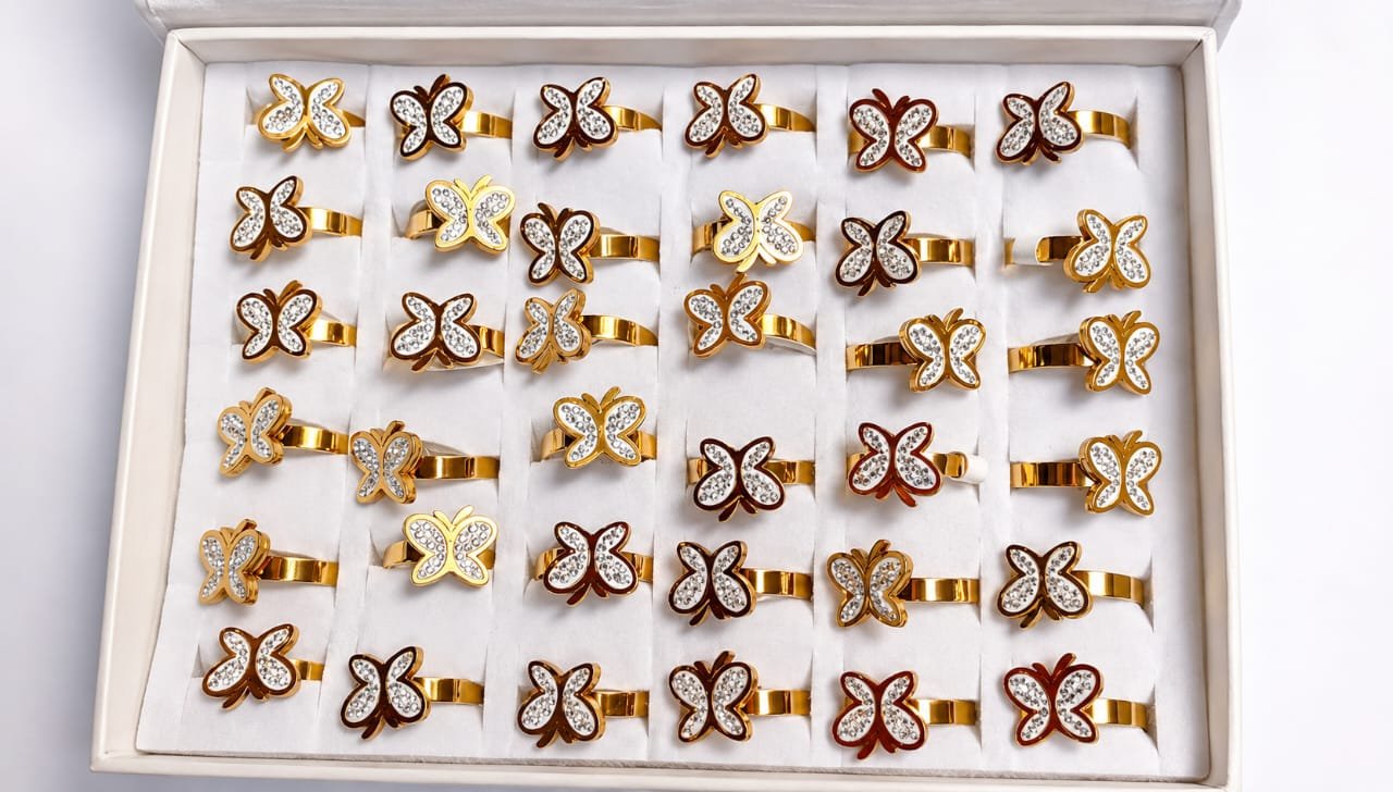 Golden Butterfly Ring Size 17 18 19