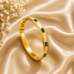 Emerald-Inspired Gold Bangle