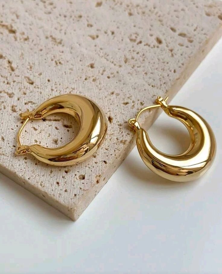 Chunky Gold Hoops - Image 2