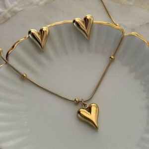 gold-tone heart jewelry set