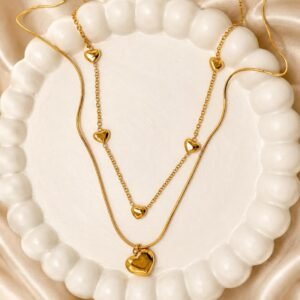 Golden Heart Layered Necklace