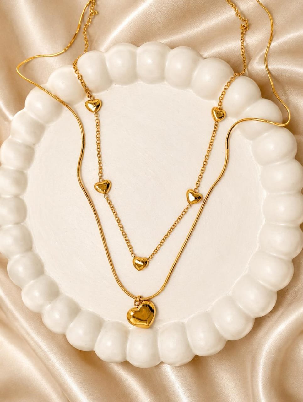 Golden Heart Layered Necklace