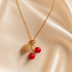 Cherry Blossom Gold Pendant Necklace