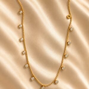 Golden Crystal Drop Necklace