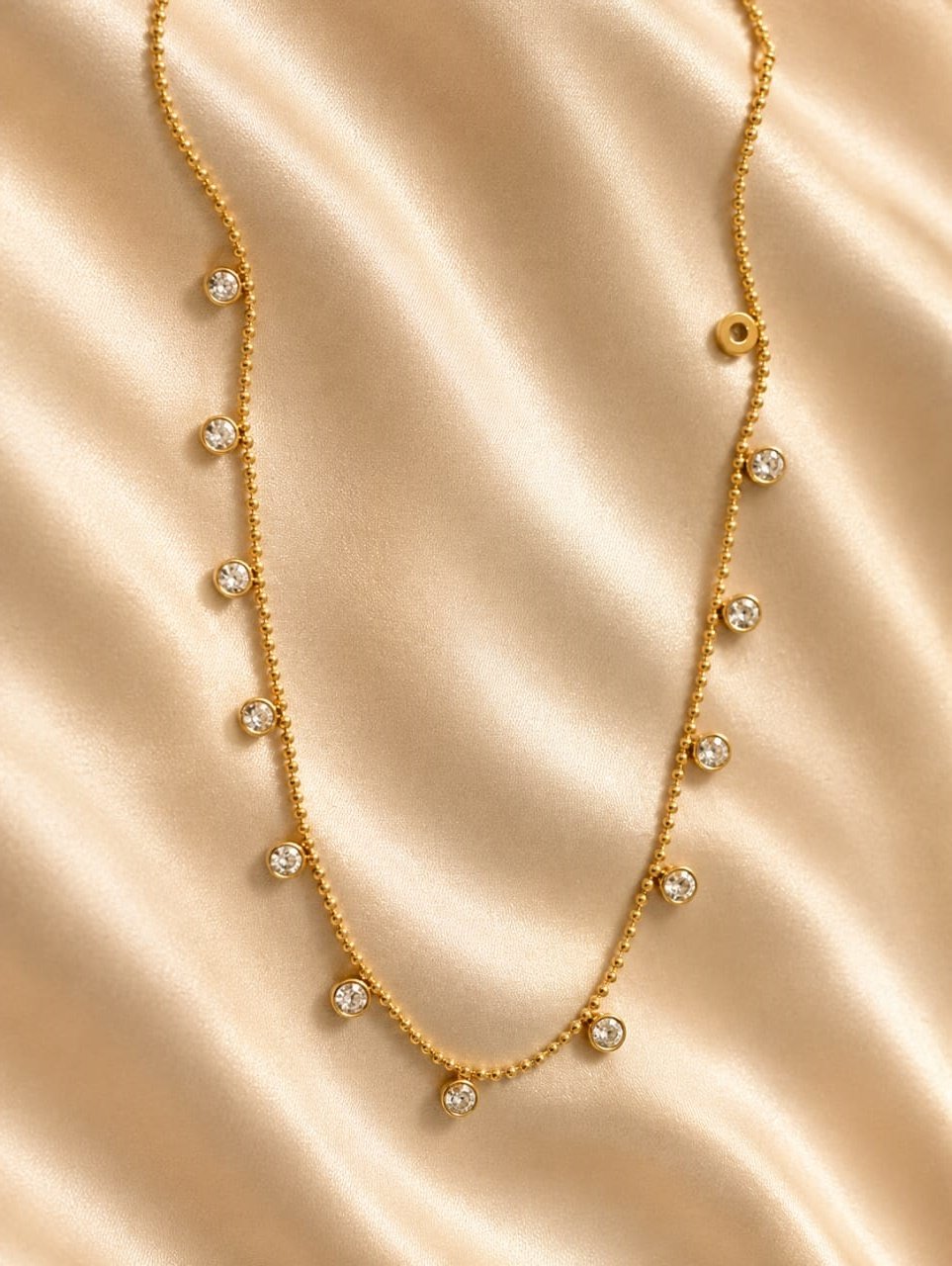Golden Crystal Drop Necklace