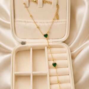 Emerald Heart Hand Harness Bracelet –