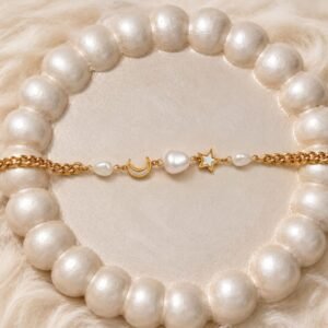 Moon & Star Gold Chain Bracelet