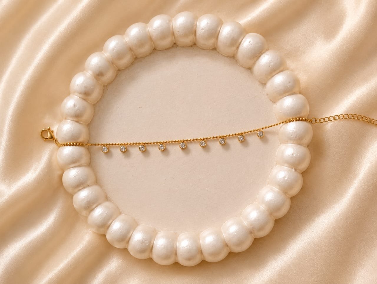 legant Gold Dainty CZ Charm Bracelet
