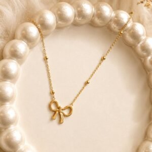 Gold Bow Pendant Necklace