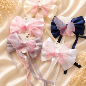 Double-Layer Butterfly Satin Bow Hair Clips