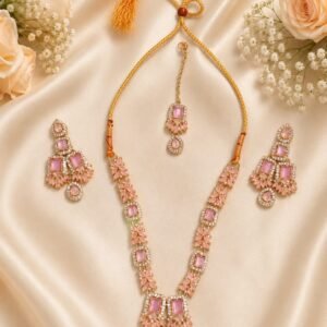 Blush Pink Kundan Necklace Set
