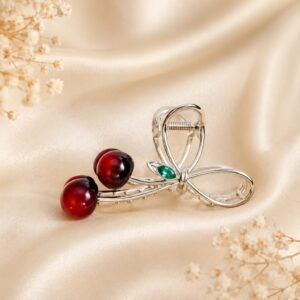 Ruby Cherry Branch Brooch Pin metal quality