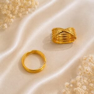 Aurora Layered Gold Adjustable Ring