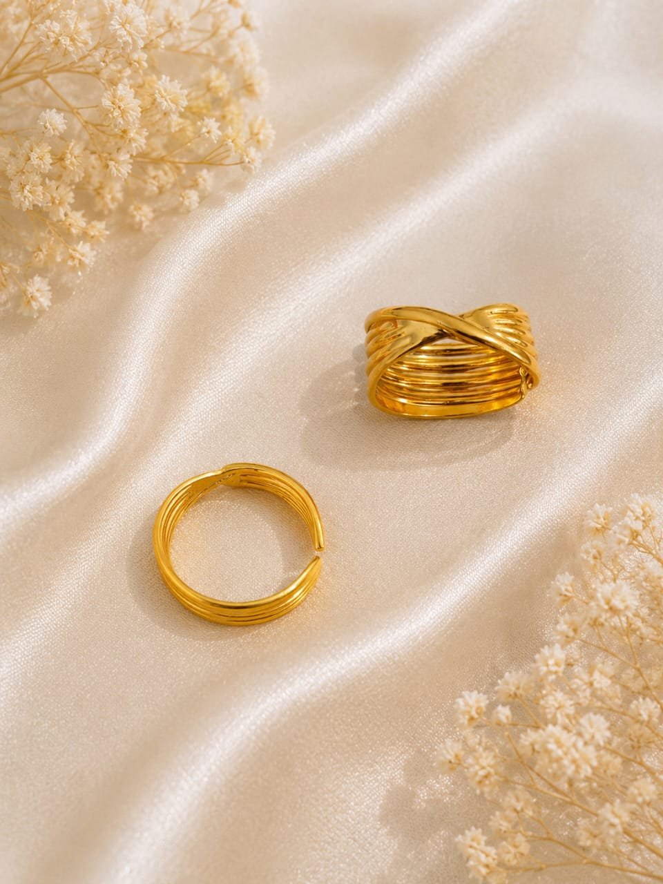 Aurora Layered Gold Adjustable Ring