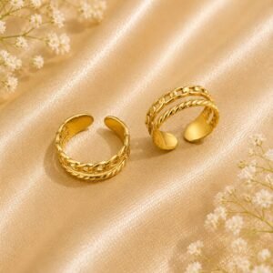 Luxury Gold Chain Twist Open Ring