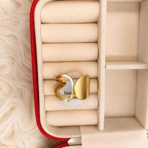 Elegant Gold Leaf Adjustable Open Rings