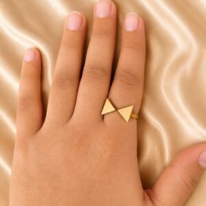 Minimalist Gold Double Triangle Open Ring