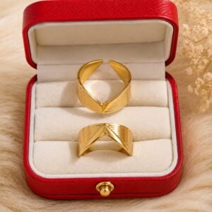 Minimalist Gold Chevron Open Ring