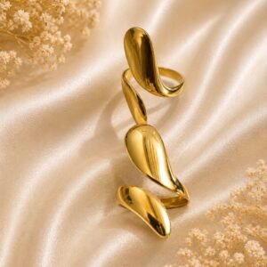 Modern Gold Abstract Open Statement Ring