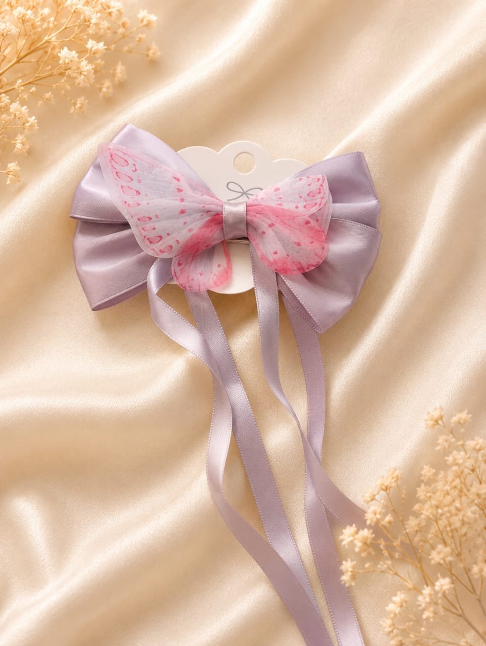 Double-Layer Butterfly Satin Bow Hair Clips - Image 3